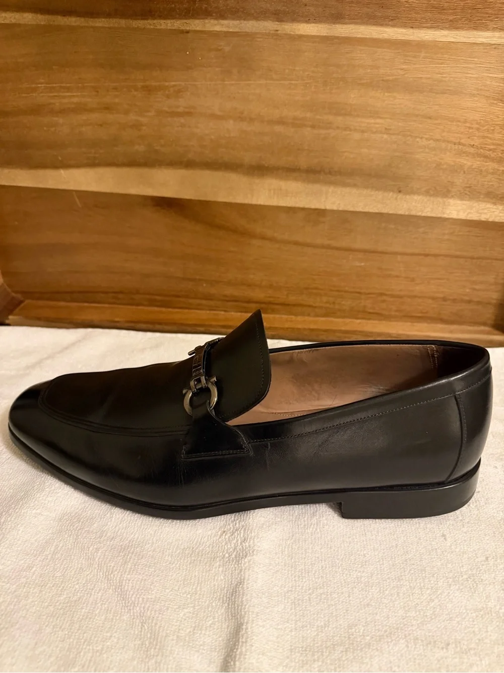 Salvatore Ferragamo Black Leather Horsebit Loafers